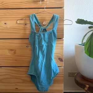 Tank twist back teal Balera leotard - small